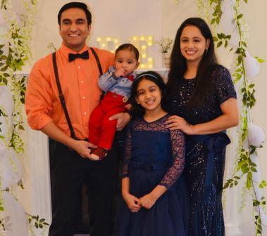Neha Shokeen Nayyar with Lalit shokeen and kids