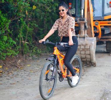 Preksha Rana doing Cycling